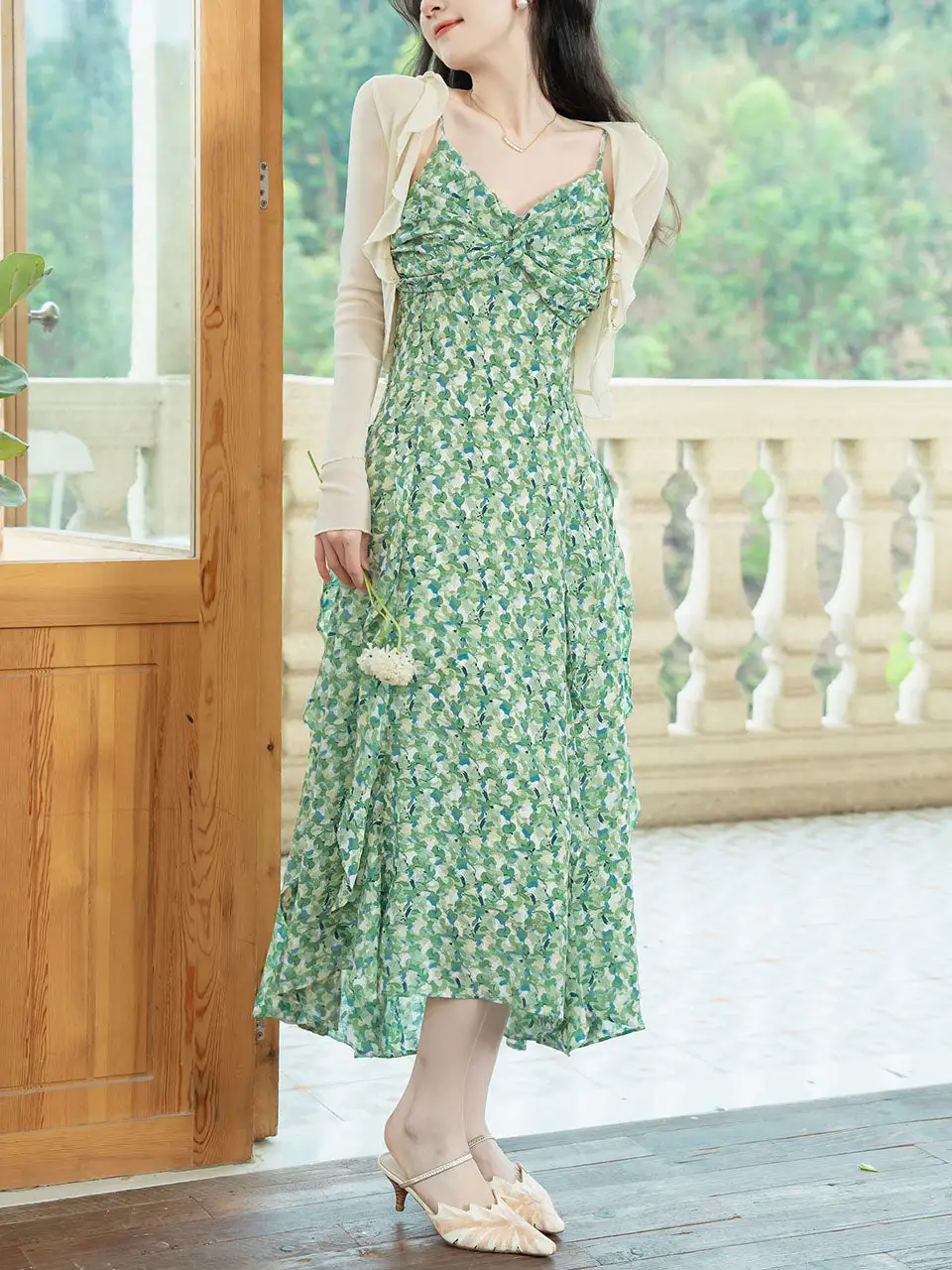 Floral Spaghetti Strap Long Dress