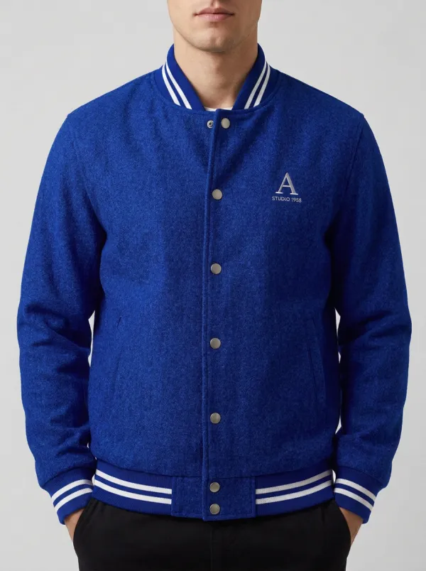 Men's Studio 1988 Letter A Wool Baseball Jacket