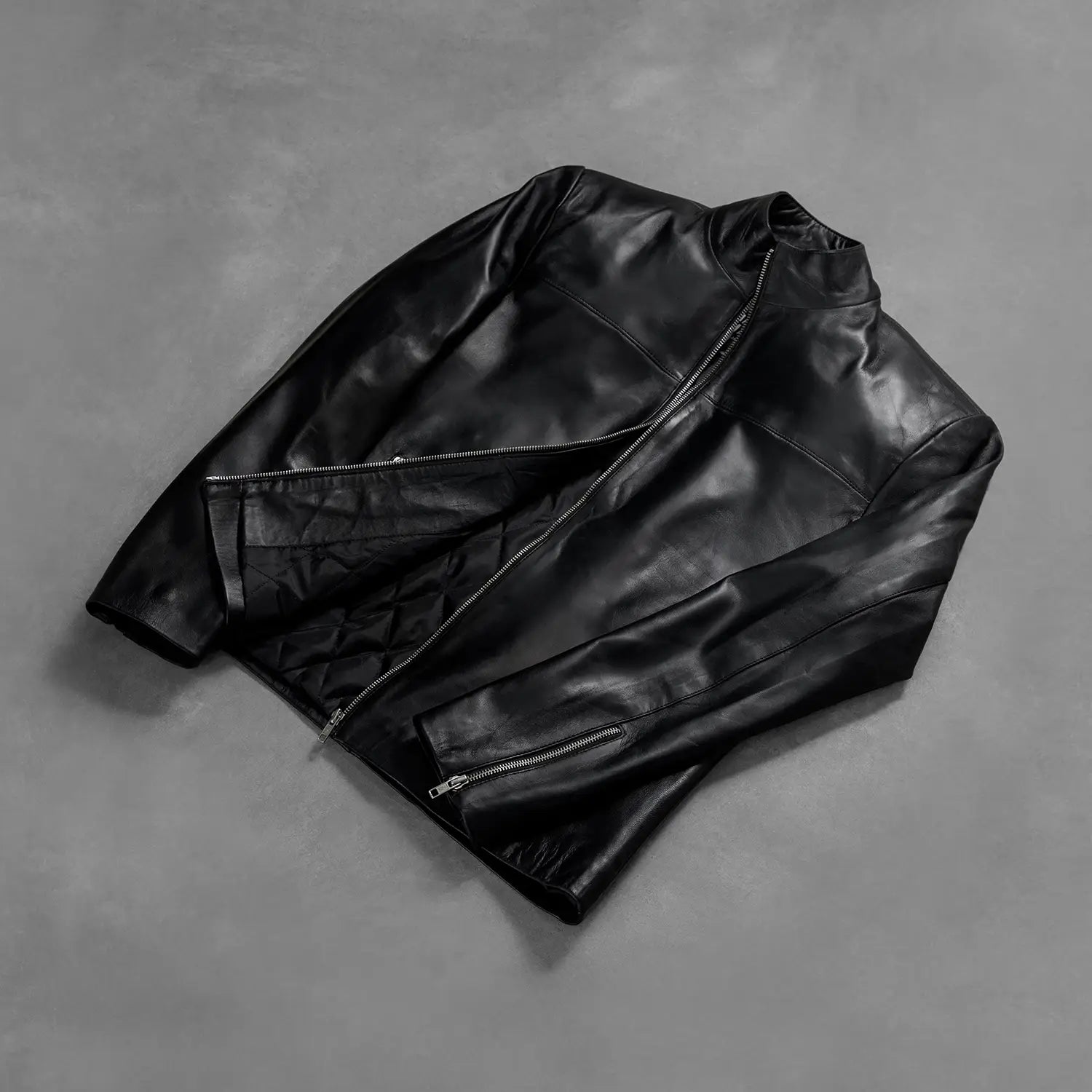 Men's Classic Rugged Biker Leather Jacket