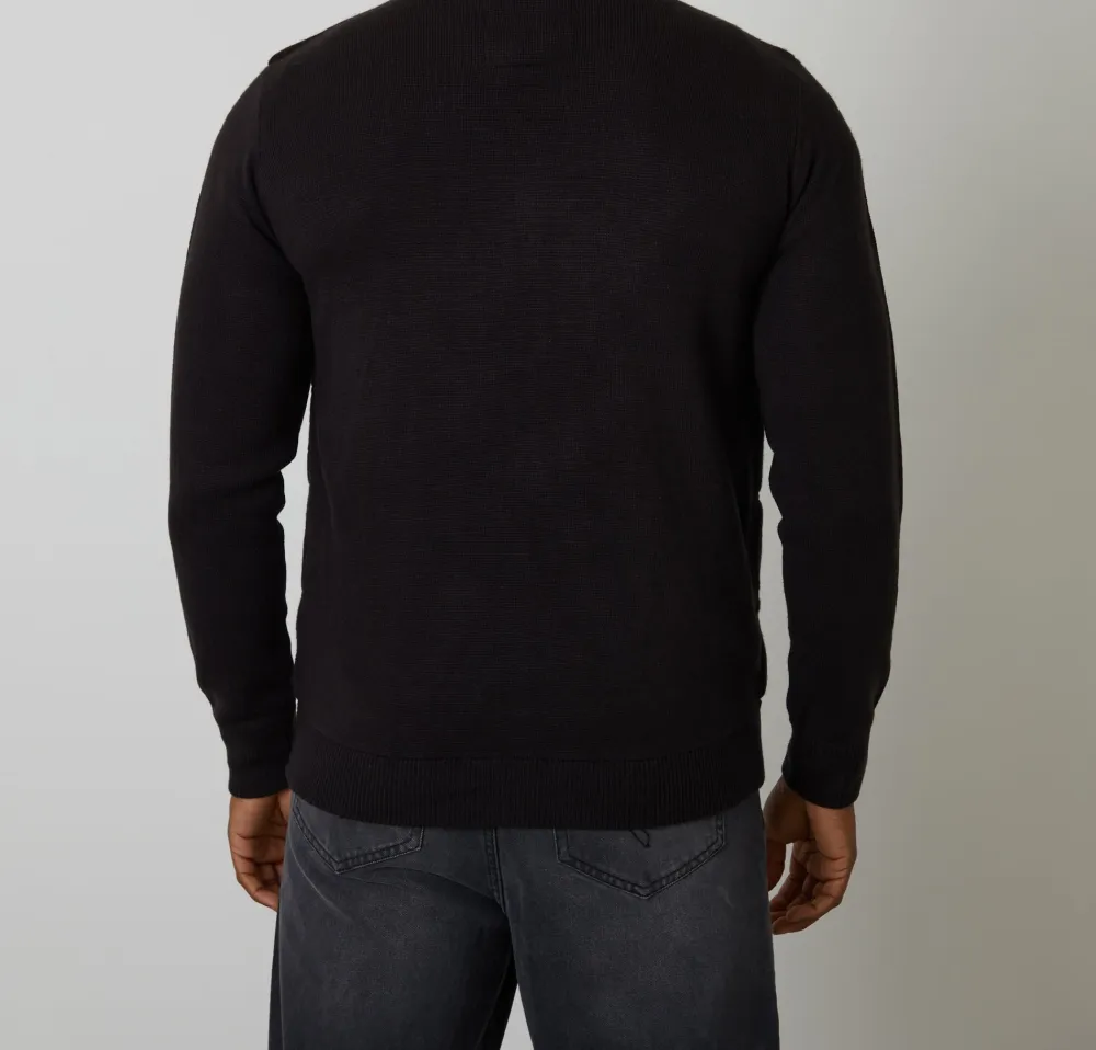 Men's Black Quilted Knit Jacket