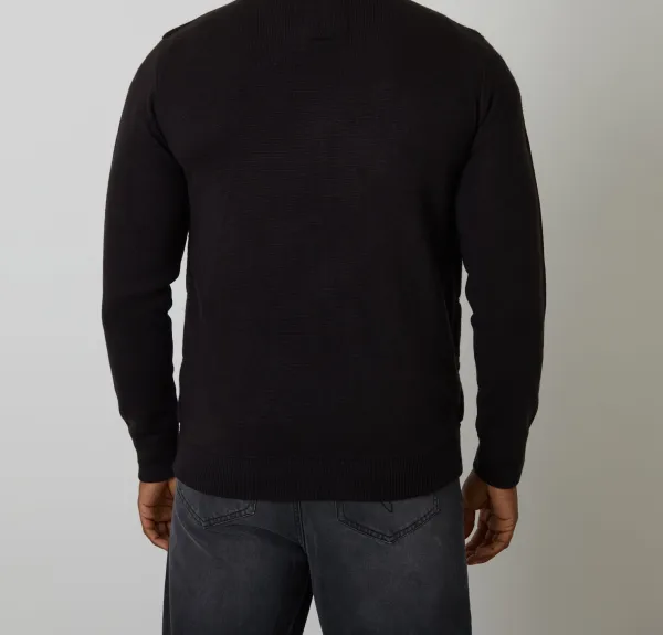 Men's Black Quilted Knit Jacket