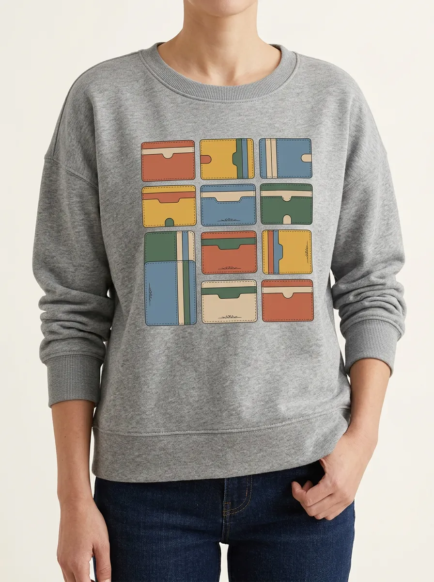 Minimal Wallet Illustration Artwork Hoodie for Women