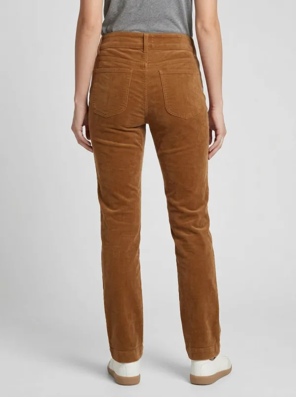 Women's Patch-Pocket Straight-Leg Corduroy Pants