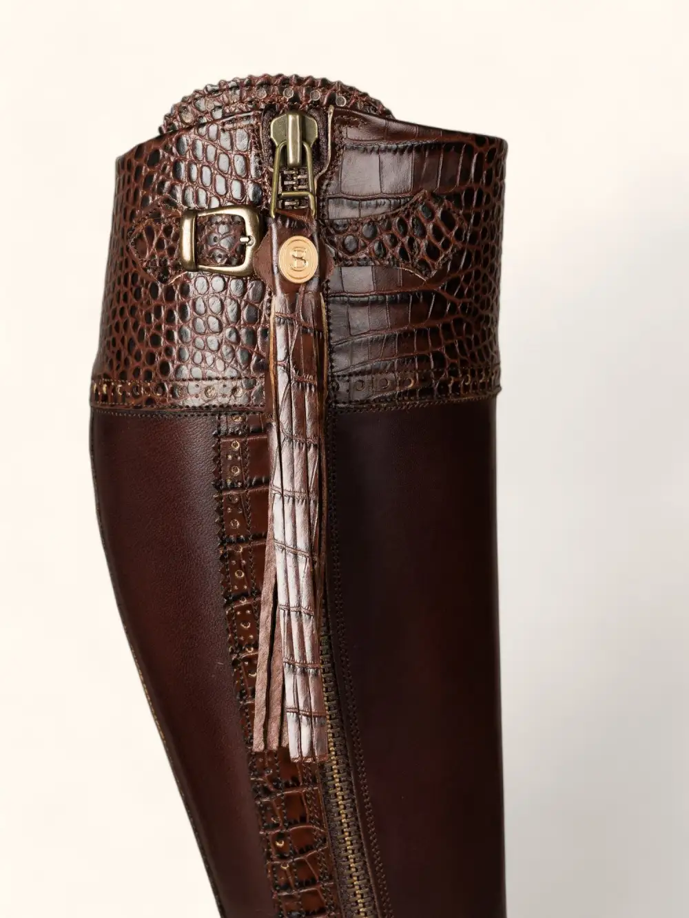 Sleek Country Mock Croc Tall Riding Boots