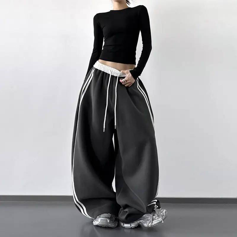 Tailored Striped Color Block Wide Leg Floor Length Pants