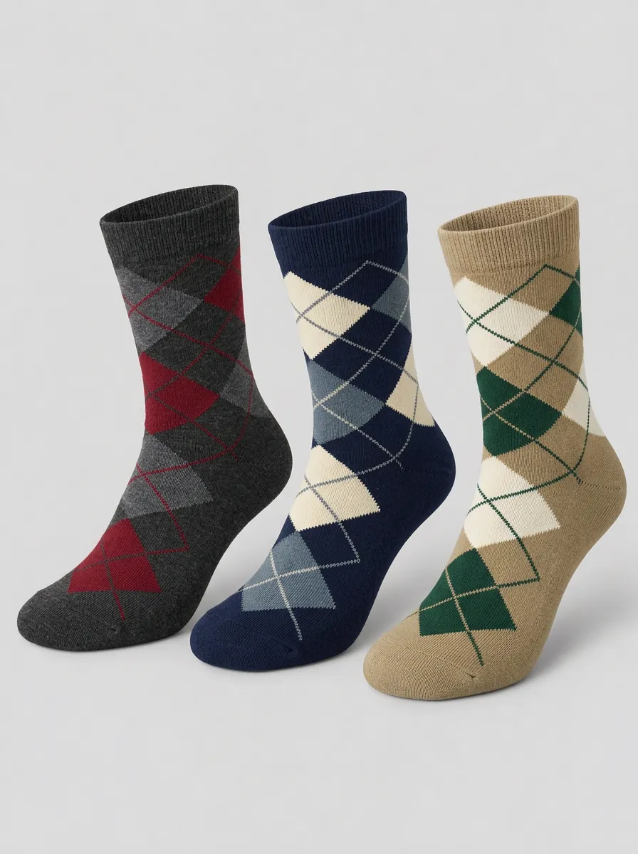 Men's Outpost Classic Argyle Pattern Printed Socks 3-Pack