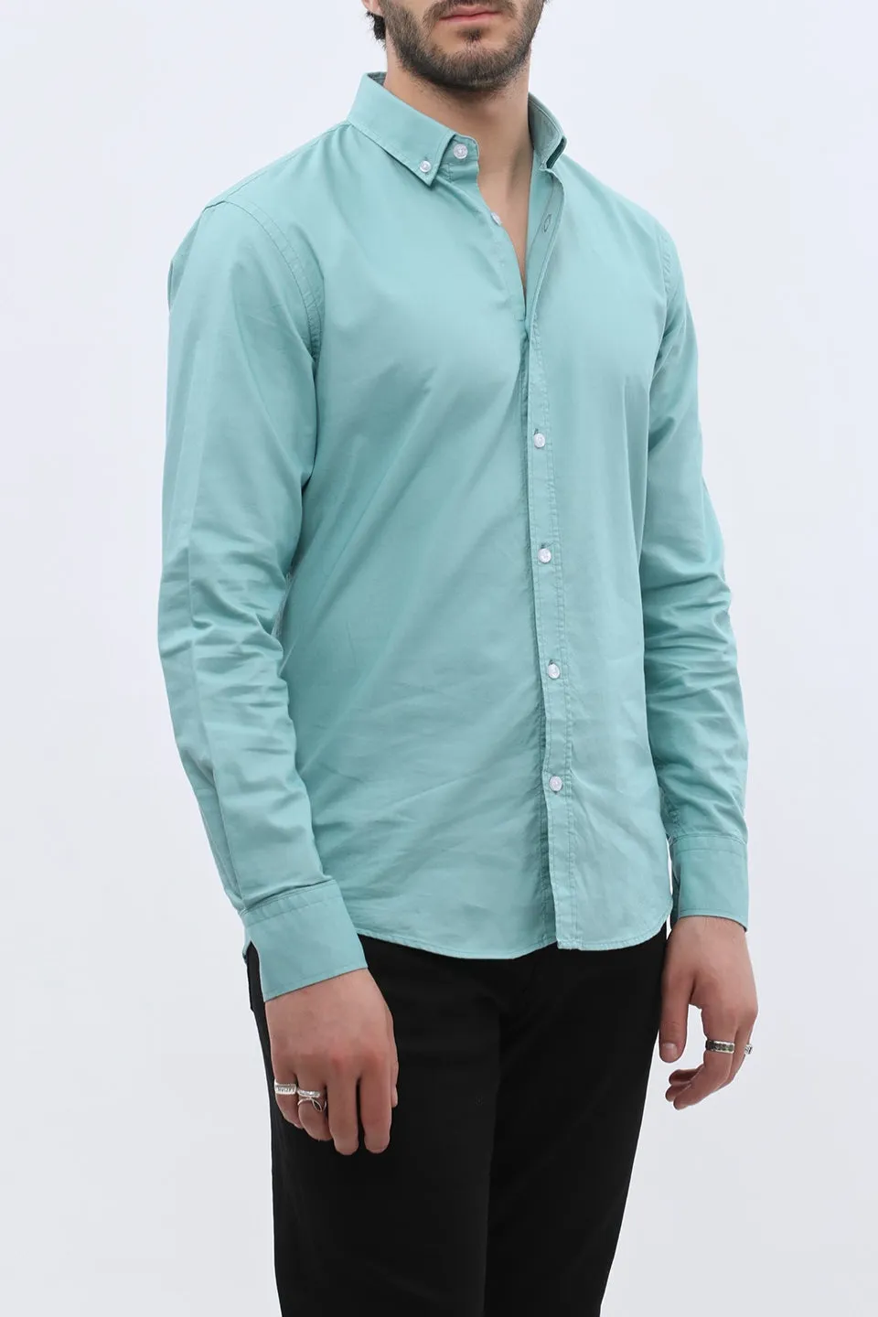 Travel Ready Oxford Long Sleeve Cotton Men's Button Down Shirt