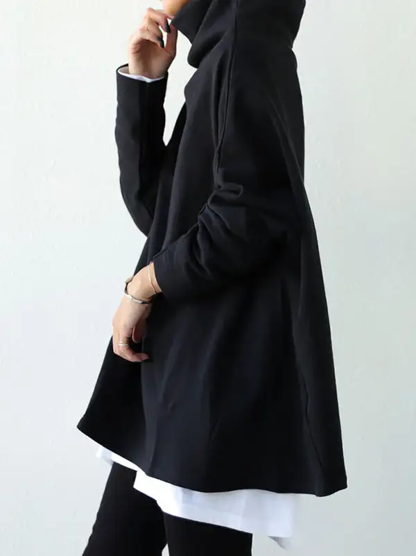 Urban High Neck Long Sleeve Oversize T-Shirt