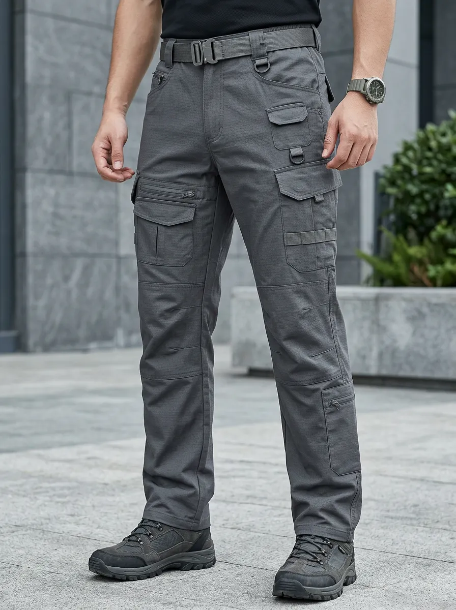 Minimal Classic-Look Men's Multi-Pocket Waterproof Tactical Cargo Pants
