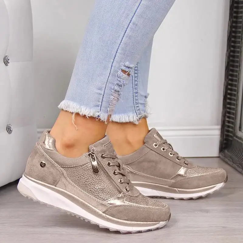  Orthopedic Zip Up Lace Sneakers Apparel