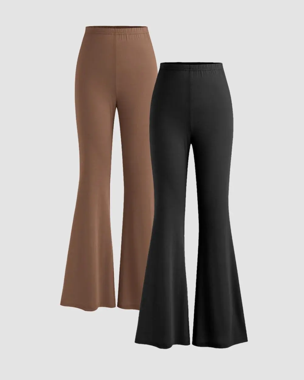Two Pack High Waist Flared Trousers