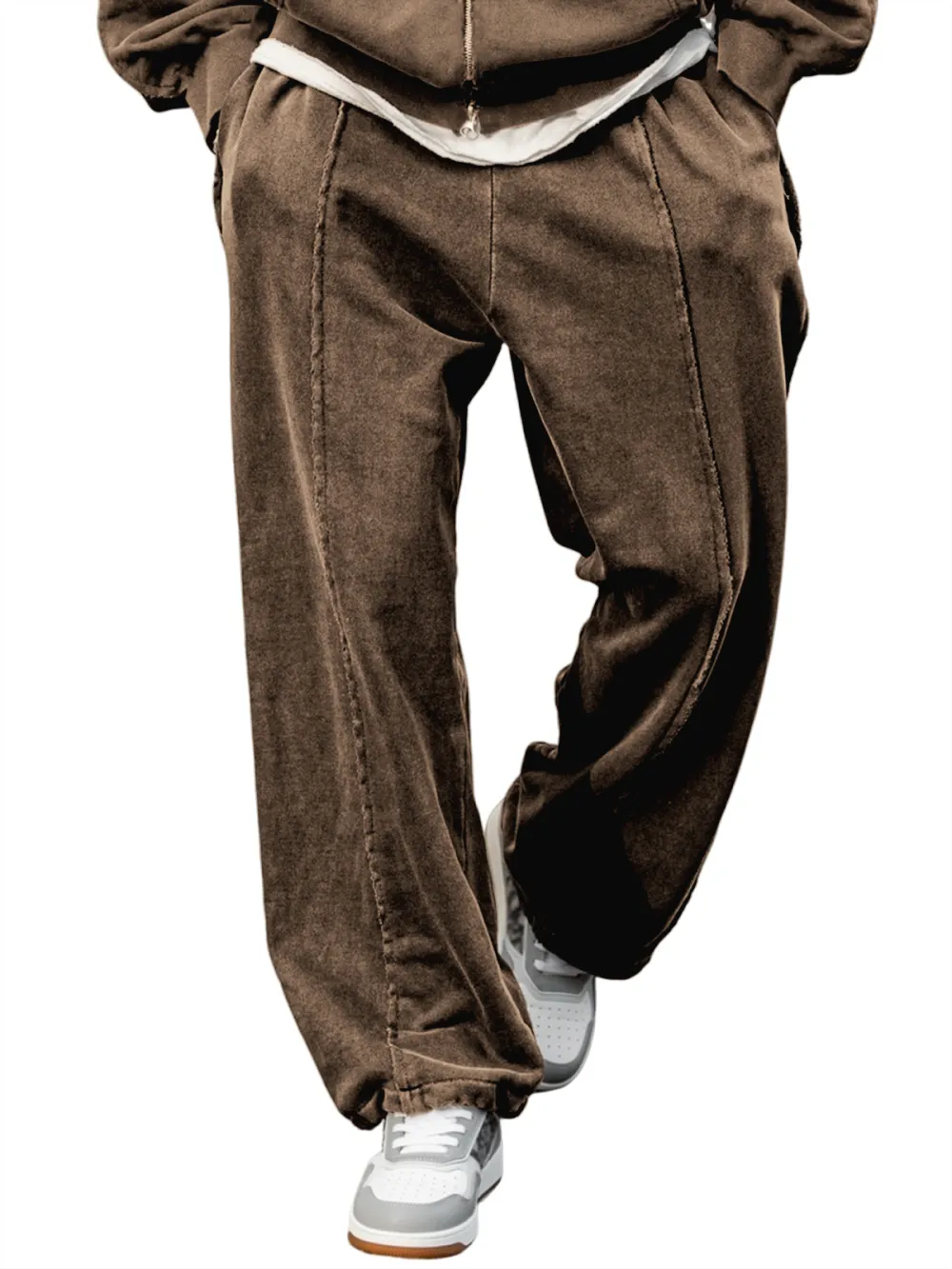 Garment Washed Relaxed Trousers