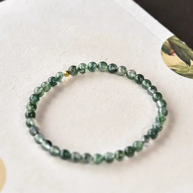 Moss Agate Bead Soothing Bracelet