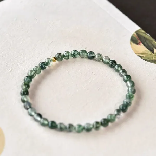 Moss Agate Bead Soothing Bracelet