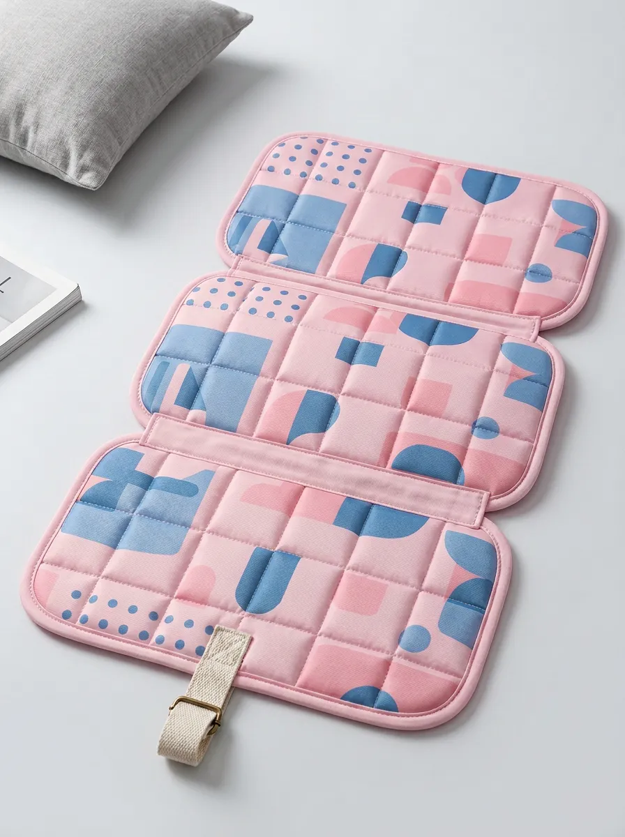 Geometric Pattern Pastel Blue Pattern Cooling Mat