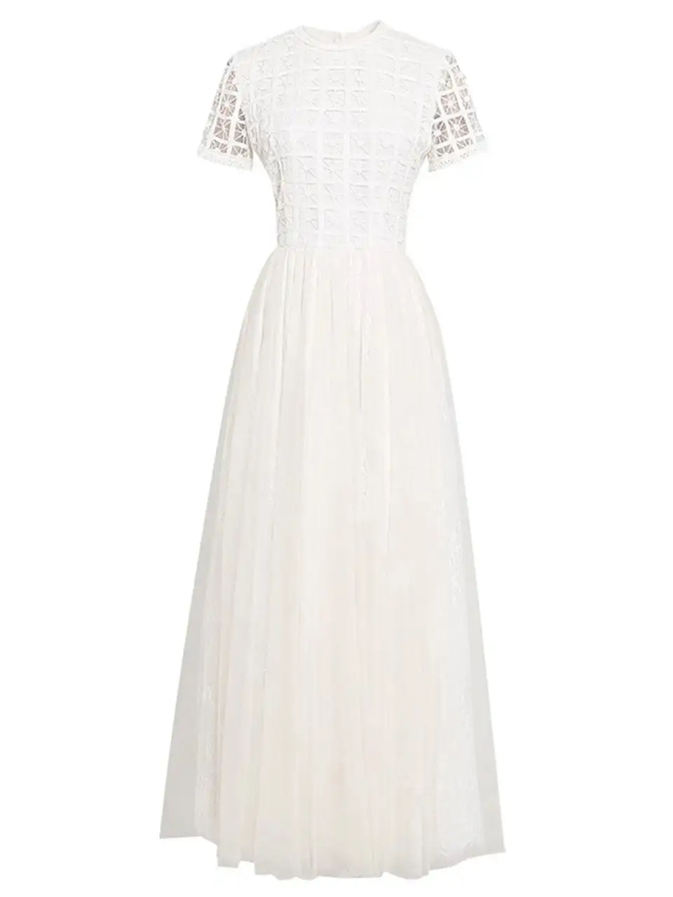 Embroidered Lace Maxi Dress