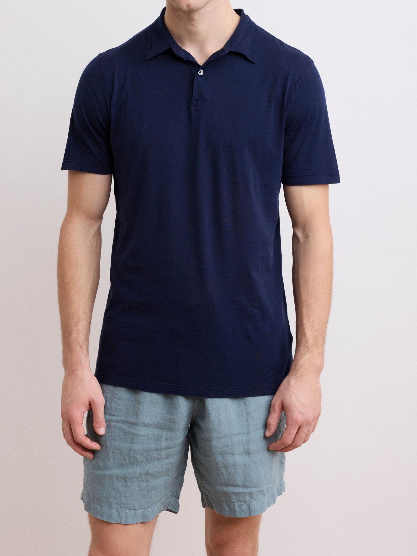 Comfortable Casual Breathable Soft Bleu Marine Polo Shirt