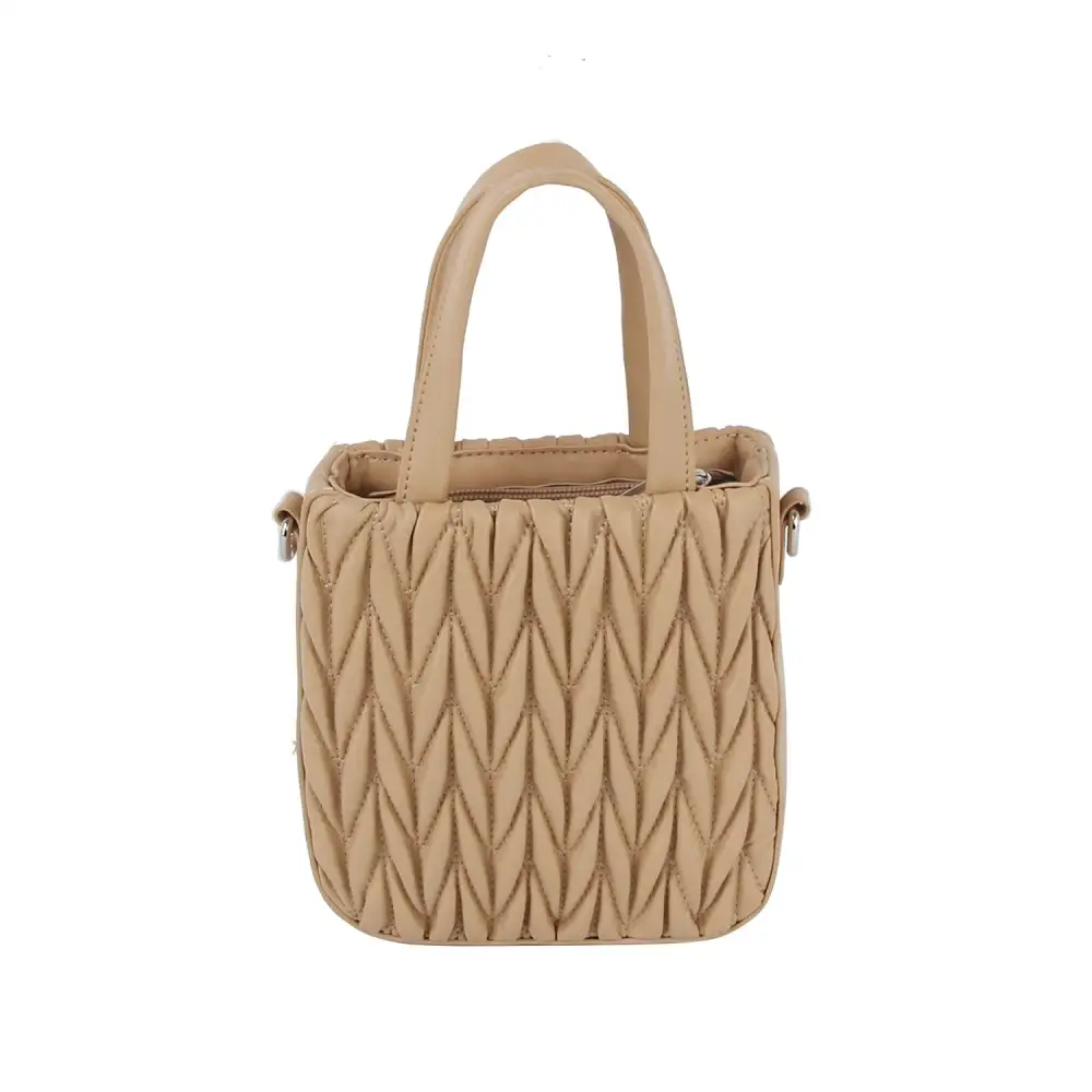 Woven Design Top Handle Chain Crossbody Bag