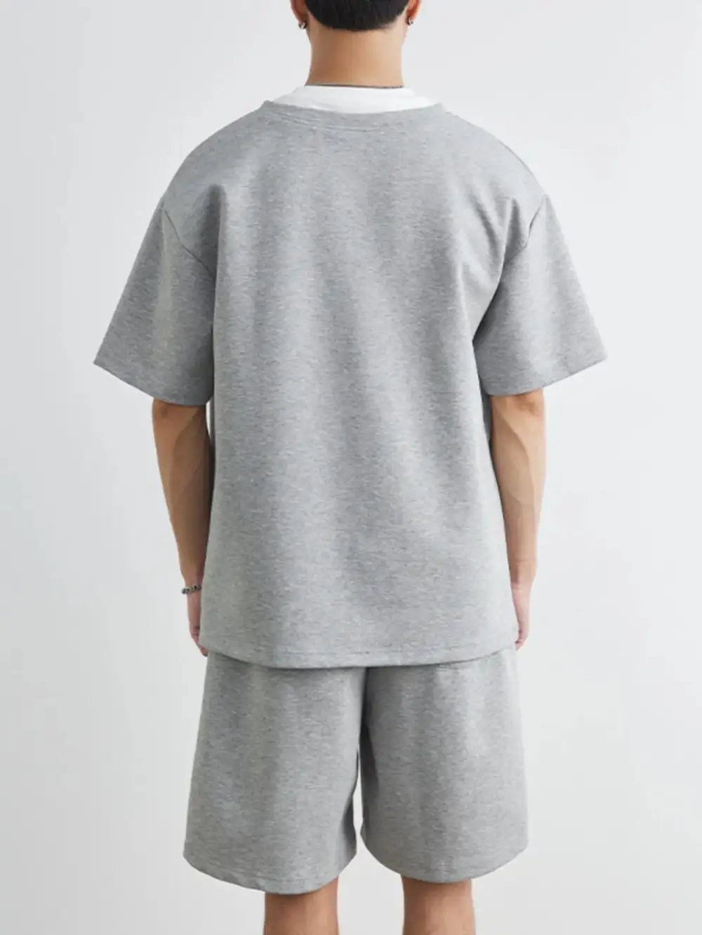 Half Sleeve Coordinated Top And Shorts Set
