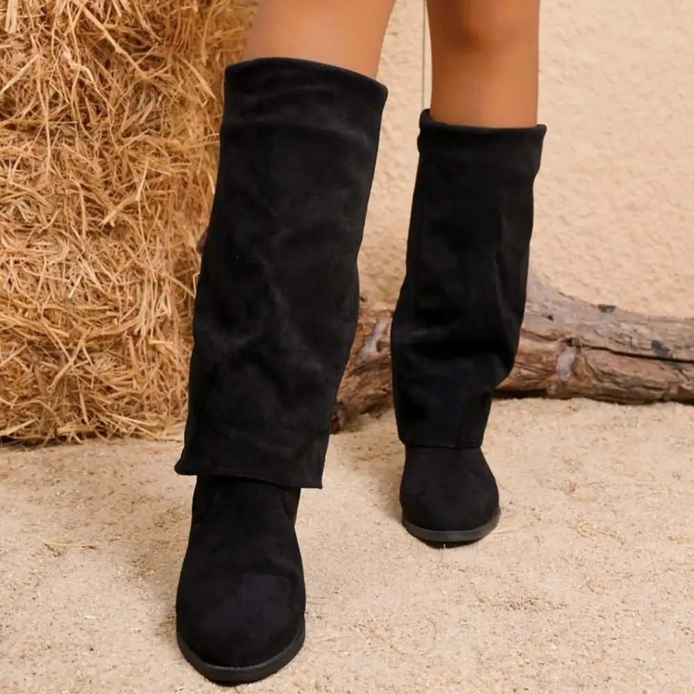 Classic Pointed Toe Block Heel Boots