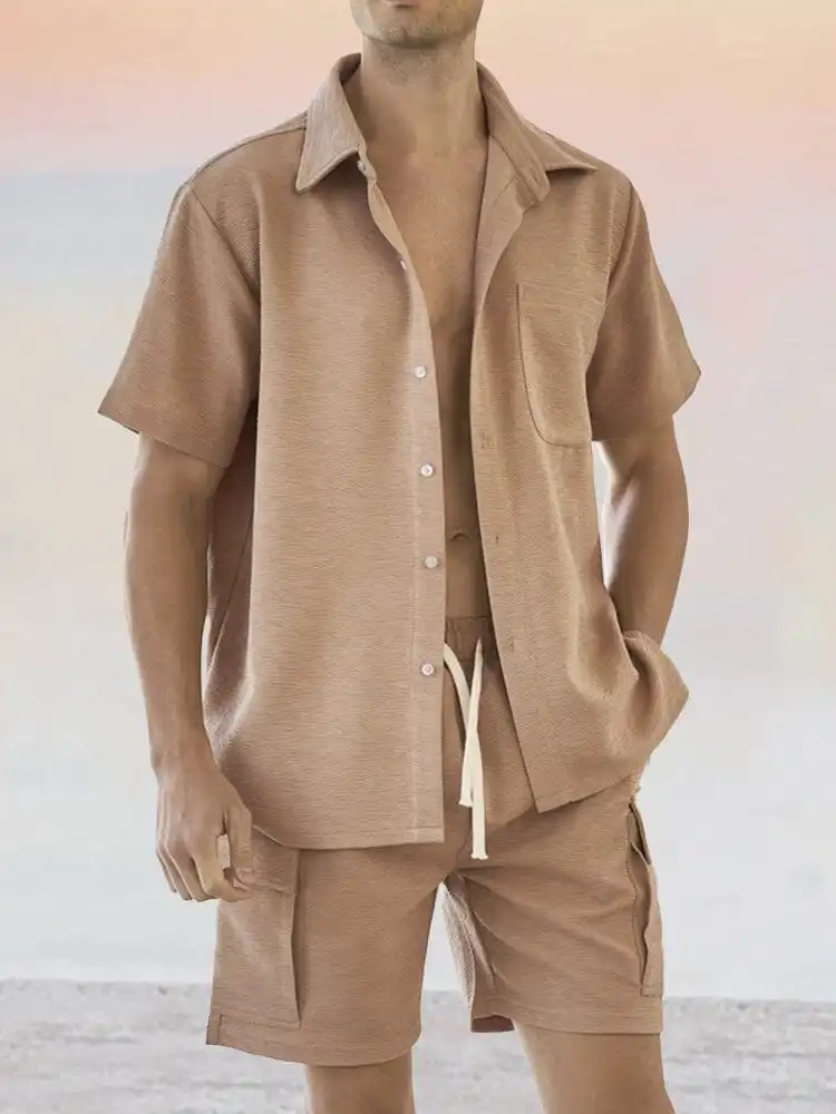 Leisure Texture Shirt Set
