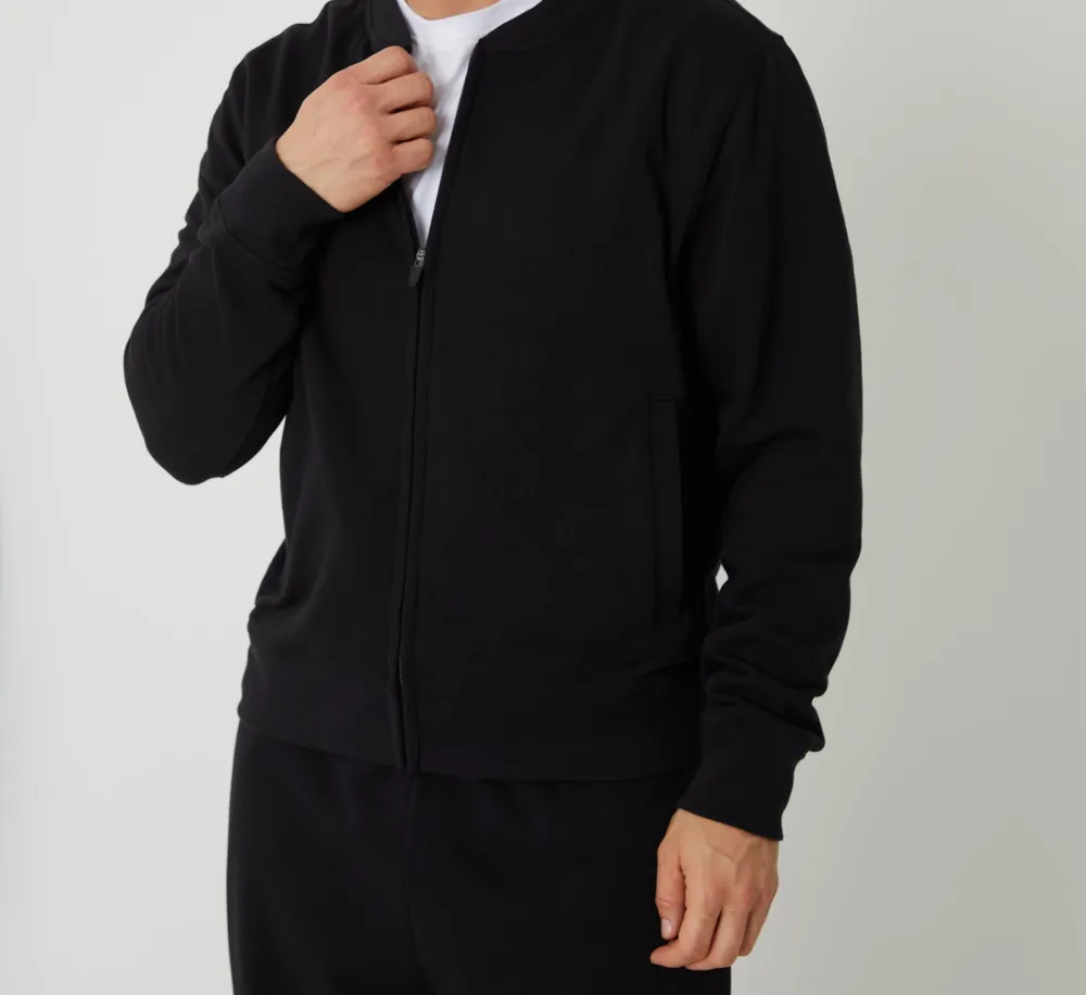 Men's Black Sweat Bomber Jacket