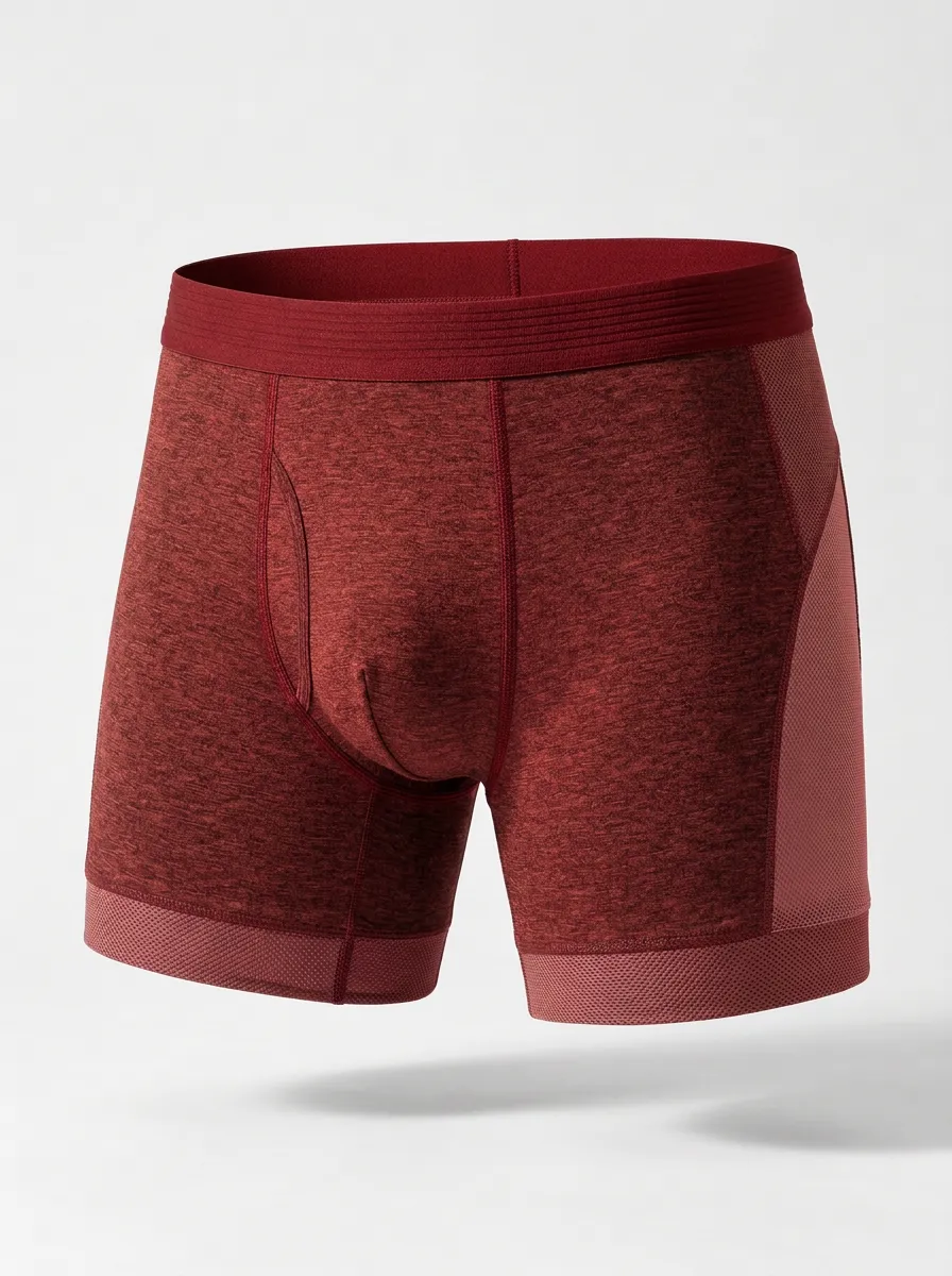 Men's Charcoal Heather Contrast Panel Boxer Briefs