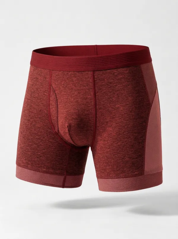 Men's Charcoal Heather Contrast Panel Boxer Briefs