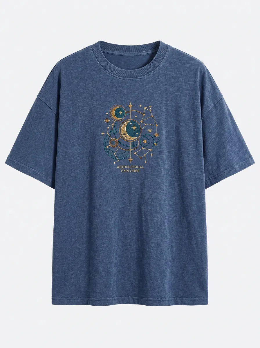 Unisex Astrology Lover Moon Constellation Printed T-shirt