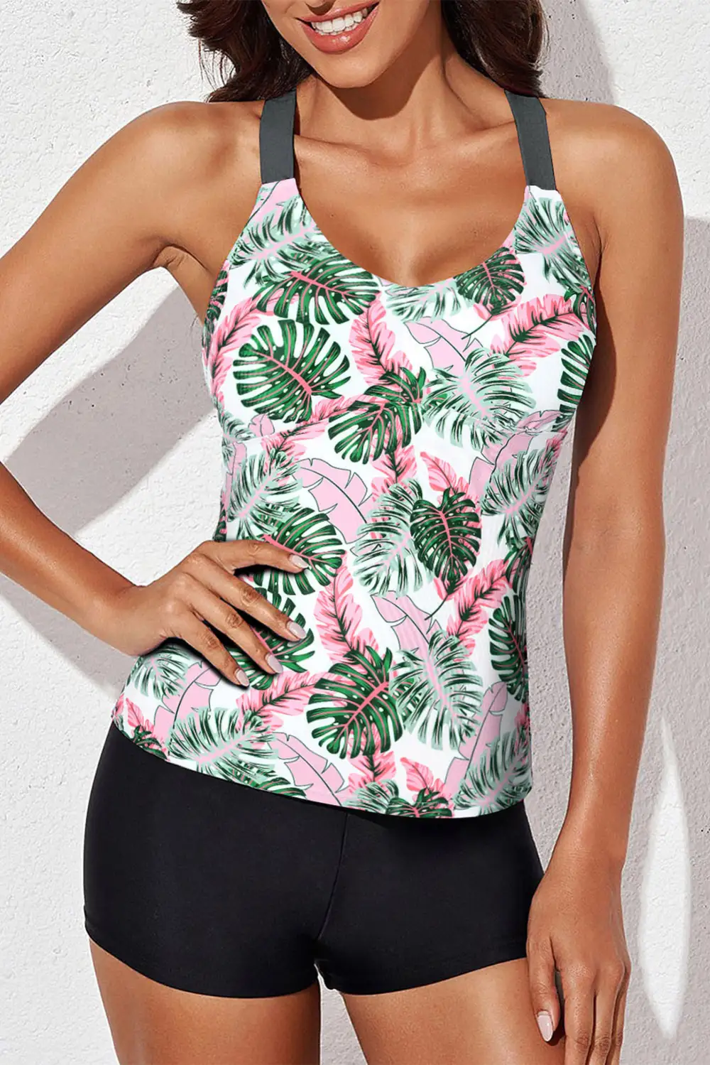 Swimwear Geometric Leopard Abstract Backless Sheath Active Bikinis Tops