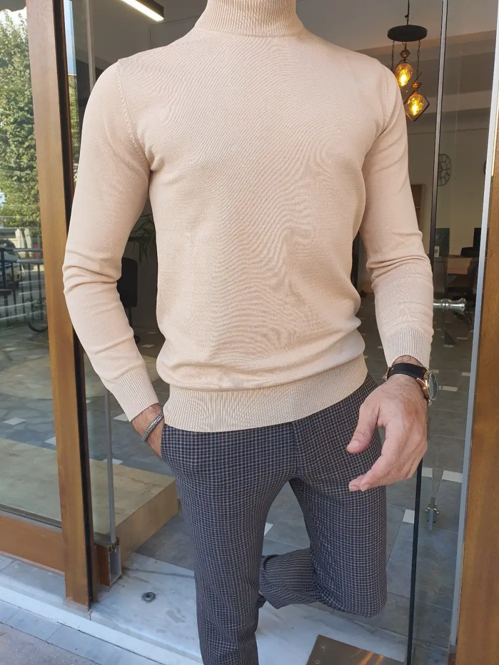 Classic Long Sleeve Slim Fit Knit Sweater