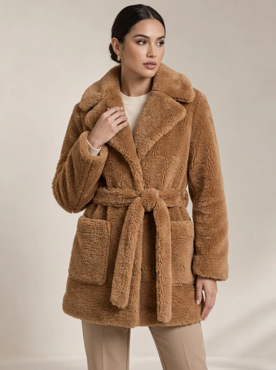Women's Faux Shearling Shearling Style Faux Fur Teddy Refined Coat