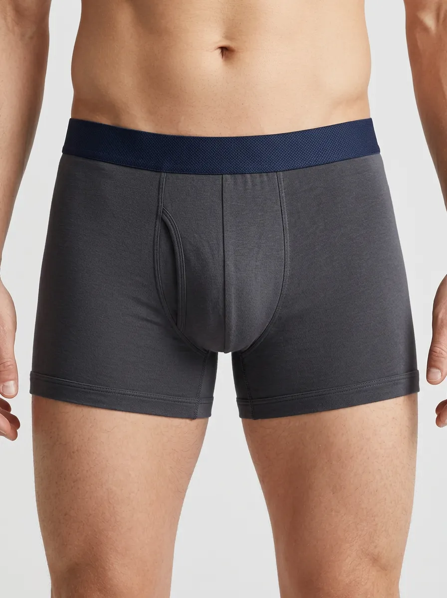 Men's Charcoal Contrast Waistband Boxer Briefs