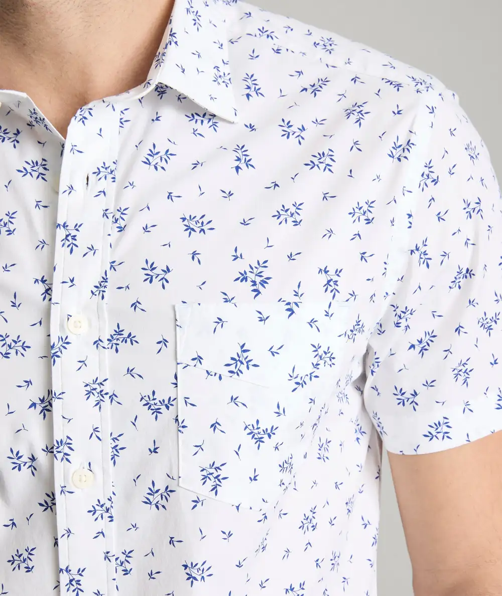 Stretch Cotton Short-Sleeve Ward Shirt