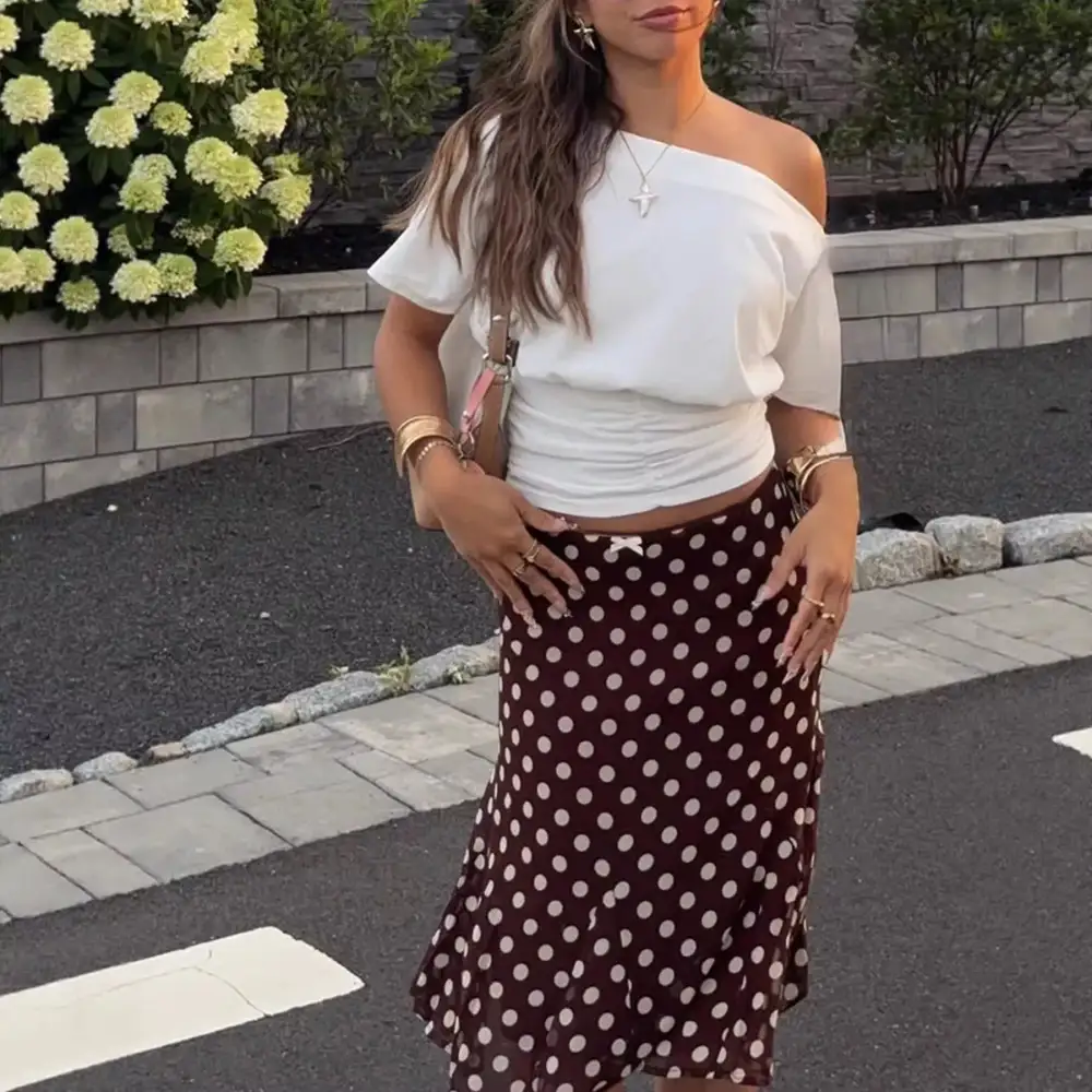 Polka Dot Midi Skirt