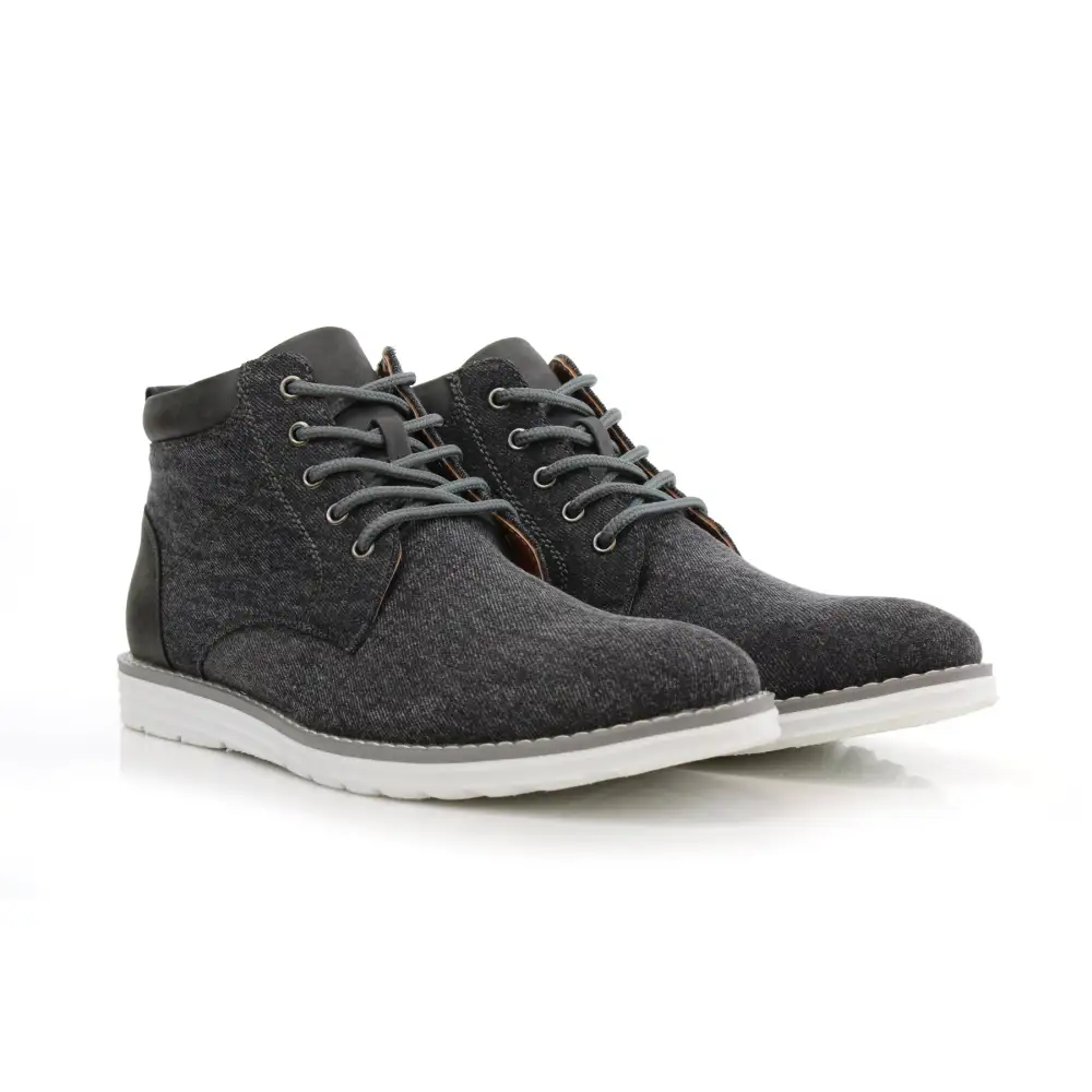 Modern Faux-Suede Suede Faux-Leather Chukka Boots