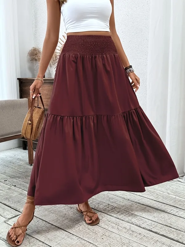 Tiered Floral Maxi Skirt