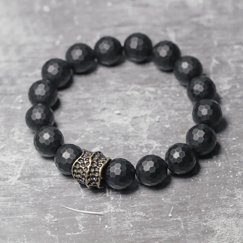 Matte Frosting Onyx Copper Brass Bracelet