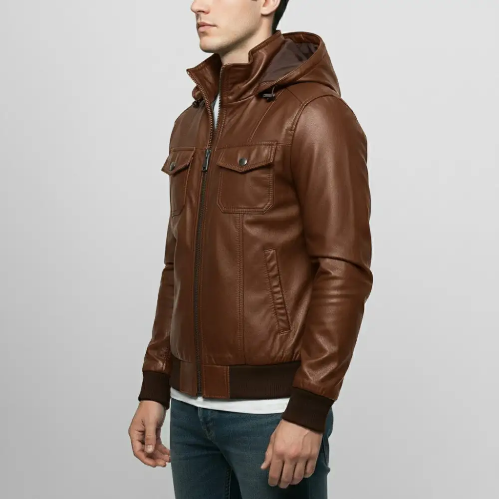 Classic Lambskin Biker Hooded Jacket