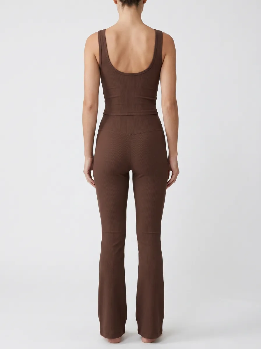 Studio Coordinated Women's Tank Top Flare Pants Active Set