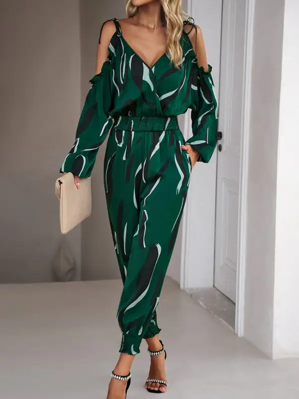 Lyric Abstract Print High Waist Jumpsuit