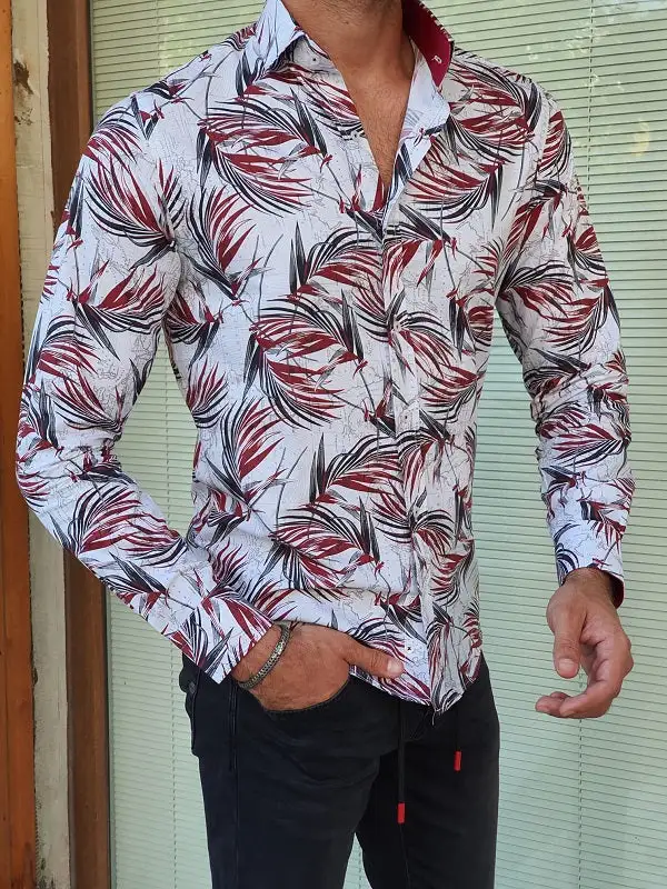 Clean Line Long Sleeve Slim Fit Cotton Casual Shirt