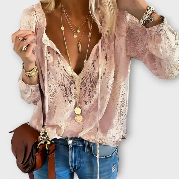 Flowing Lace Detail Everyday Blouse