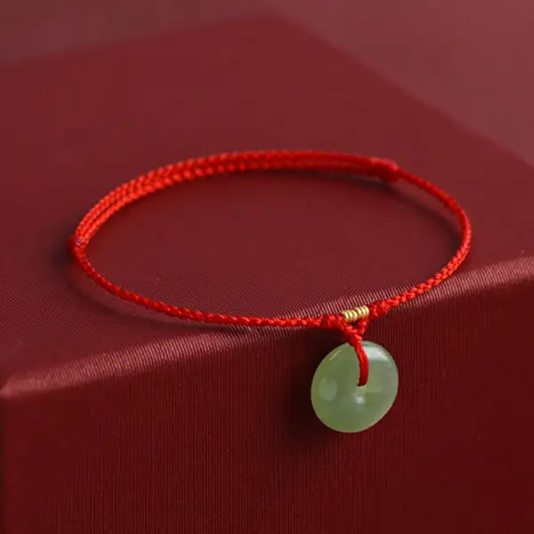 Natural Jade Buckle String Bracelet Anklet