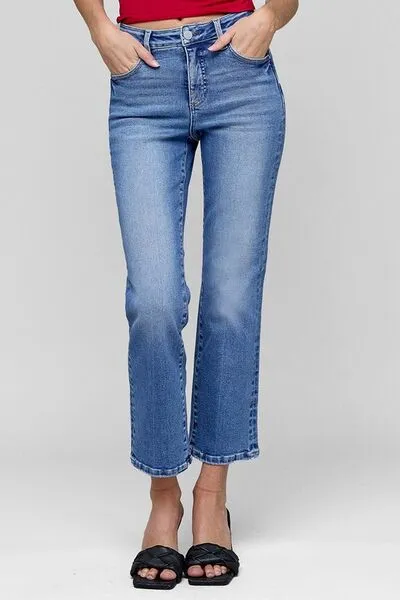 Everyday High Waist Straight Leg Denim Jeans