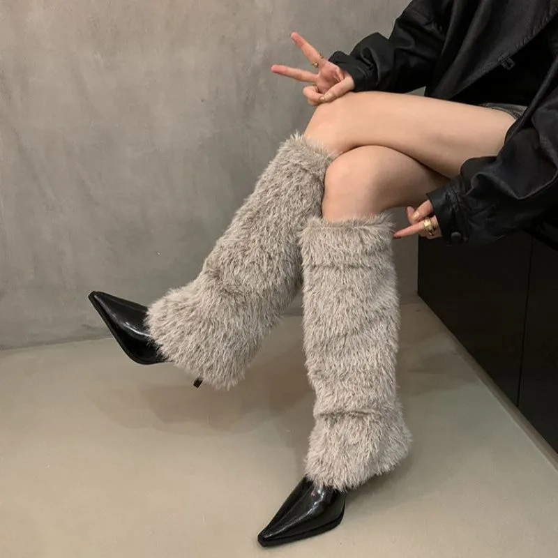Faux Fur Boot Cuffs Socks