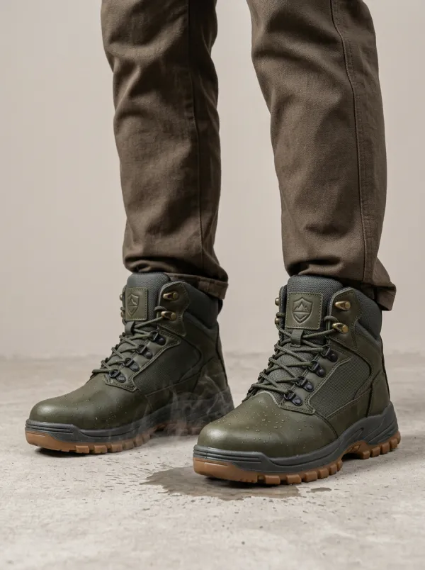 Unisex Outdoor Tactical Olive Green Waterproof Work Boots