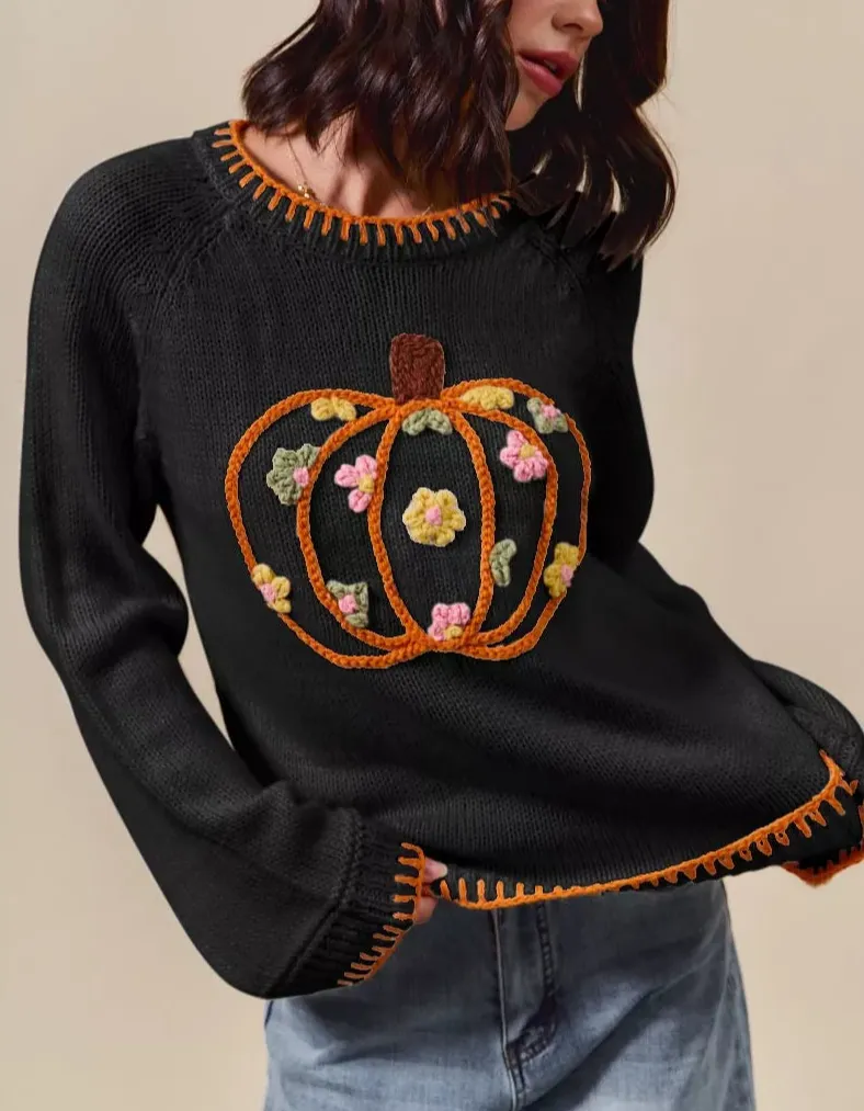 Floral Embroidered Sweater
