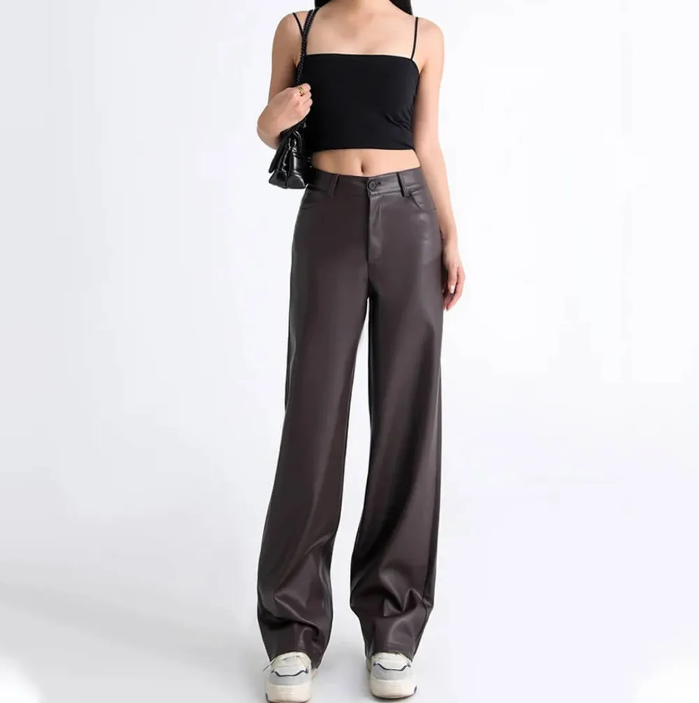 High-Waisted Faux Leather Pants