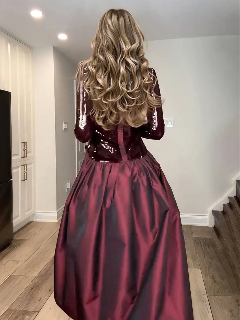 Elegant Sequined High Neck Occasion Midi Dress